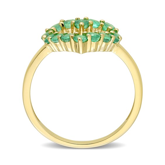 Emerald Outline Heart Ring in 10K Gold