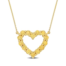 Citrine Outline Heart Necklace in 10K Gold - 17&quot;