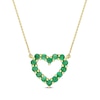 Thumbnail Image 0 of Emerald Outline Heart Necklace in 10K Gold - 17"