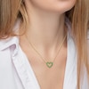 Thumbnail Image 1 of Emerald Outline Heart Necklace in 10K Gold - 17"