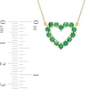 Thumbnail Image 2 of Emerald Outline Heart Necklace in 10K Gold - 17"