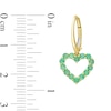 Emerald Outline Heart Drop Earrings in 10K Gold