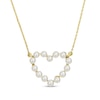 Thumbnail Image 0 of Freshwater Cultured Pearl Outline Heart Necklace in 14K Gold-17"