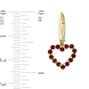 Garnet Outline Heart Drop Earrings in 10K Gold