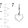 Thumbnail Image 2 of Freshwater Cultured Pearl Outline Heart Drop Earrings in 14K White Gold