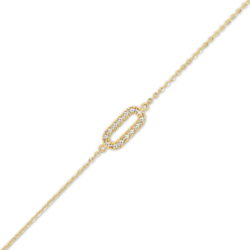 Diamond-Cut Sideways Paper Clip Bracelet in 14K Two-Tone Gold - 7.5"|Peoples Jewellers