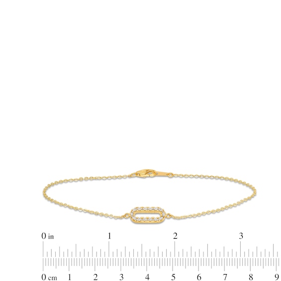 Diamond-Cut Sideways Paper Clip Bracelet in 14K Two-Tone Gold - 7.5"