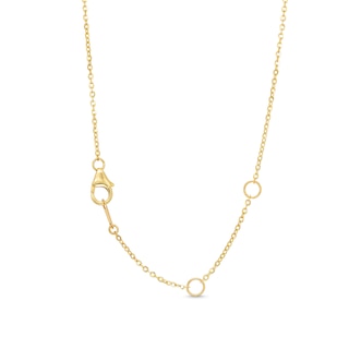 Diamond-Cut Sideways Paper Clip Necklace in 14K Two-Tone Gold