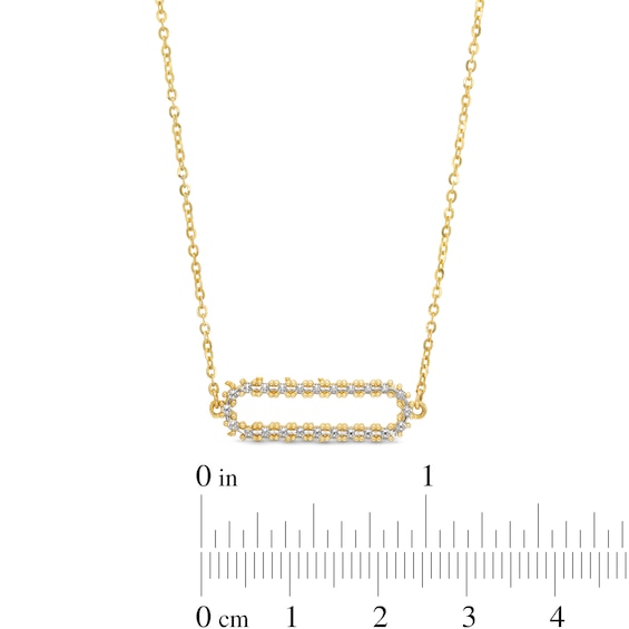 Diamond-Cut Sideways Paper Clip Necklace in 14K Two-Tone Gold