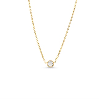 Diamond-Cut Solitaire-Style Necklace in 14K Two-Tone Gold