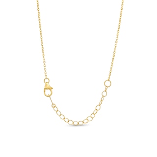 Diamond-Cut Solitaire-Style Necklace in 14K Two-Tone Gold