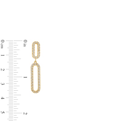 Diamond-Cut Paper Clip Dangle Drop Earrings in 14K Two-Tone Gold