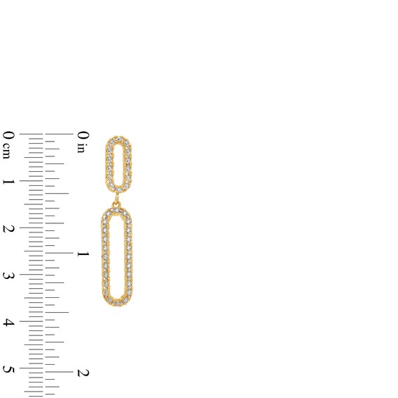 Diamond-Cut Paper Clip Dangle Drop Earrings in 14K Two-Tone Gold