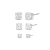 Thumbnail Image 0 of Essentials 1.01 CT. T.W. Diamond Solitaire Three Pair Stud Earrings Set in 10K White Gold