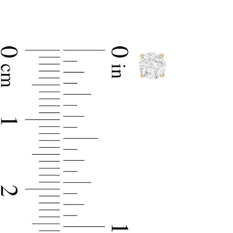 Main Image 3 of Essentials 1.01 CT. T.W. Diamond Solitaire Three Pair Stud Earrings Set in 10K Gold