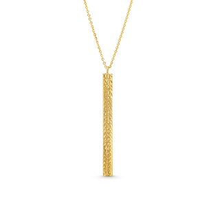 Diamond-Cut Linear Bar Pendant in 14K Gold