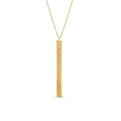 Diamond-Cut Linear Bar Pendant in 14K Gold