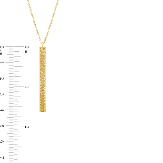 Diamond-Cut Linear Bar Pendant in 14K Gold