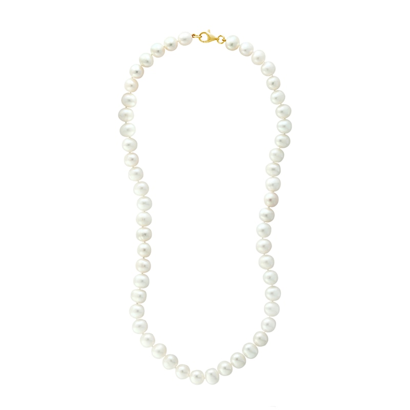 EFFY™ Collection 7.5-8.0mm Freshwater Cultured Pearl Strand Necklace, Strand Bracelet and Stud Earrings Set in 14K Gold|Peoples Jewellers