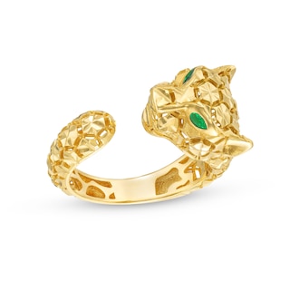 Open Diamond-Cut Panther Ring in 14K Gold - Size 7