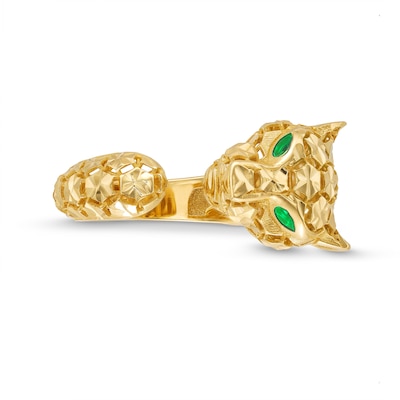 Open Diamond-Cut Panther Ring in 14K Gold - Size 7