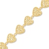 Thumbnail Image 0 of Puffed Lattice Hearts Line Bracelet in 14K Gold - 7.5"