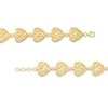 Thumbnail Image 2 of Puffed Lattice Hearts Line Bracelet in 14K Gold - 7.5"
