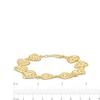 Thumbnail Image 3 of Puffed Lattice Hearts Line Bracelet in 14K Gold - 7.5"