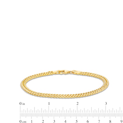 Diamond-Cut 4.6mm Curb Chain Bracelet in Hollow 14K Two-Tone Gold - 7.5"