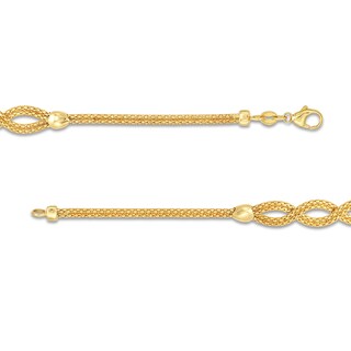 Oval Infinity Braid Bracelet in Solid 14K Gold - 7.5"