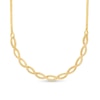 Thumbnail Image 0 of Oval Infinity Braid Necklace in Solid 14K Gold - 17"