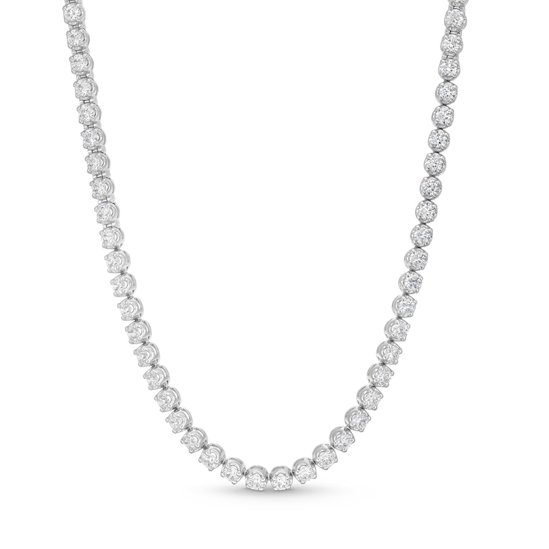 10.00 CT. T.W. Diamond Tennis Necklace in 10K White Gold - 18"|Peoples Jewellers
