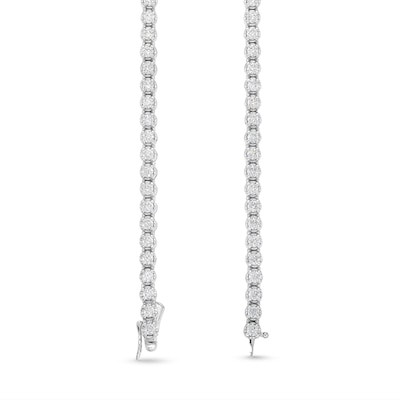 10.00 CT. T.W. Certified Lab-Created Diamond Diamond Tennis Necklace in 10K White Gold (I/I1) - 18"