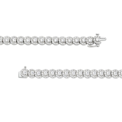 20.00 CT. T.W. Certified Lab-Created Diamond Frame Tennis Necklace in 14K White Gold (I/I1)