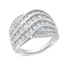 Thumbnail Image 0 of 1.50 CT. T.W. Diamond Wavy Multi-Row Ring in 10K White Gold