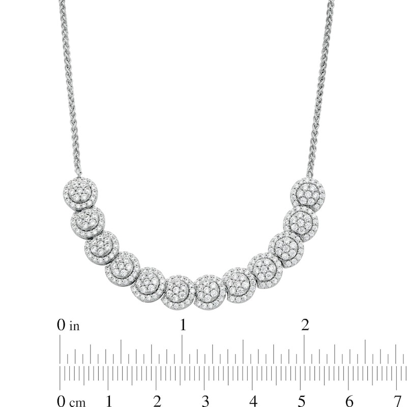 2.00 CT. T.W. Multi-Diamond Frame U Curved Necklace in 10K White Gold