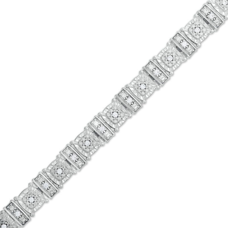 0.25 CT. T.W. Cushion Multi-Diamond Collar Line Bracelet in Sterling Silver|Peoples Jewellers