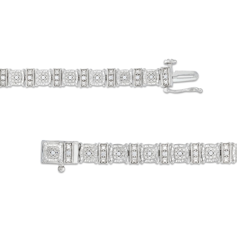 0.25 CT. T.W. Cushion Multi-Diamond Collar Line Bracelet in Sterling Silver|Peoples Jewellers