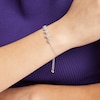 0.25 CT. T.W. Diamond Tilted Cushion Frame Five Stone Bolo Bracelet in Sterling Silver - 9.5"