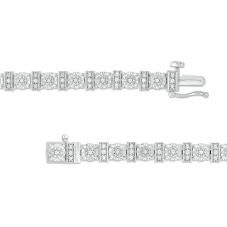 0.25 CT. T.W. Diamond Round and Bar Alternating Bracelet in Sterling Silver