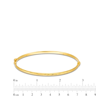 Diamond-Cut 3.0mm Bangle in Hollow 14K Gold - 7.25"