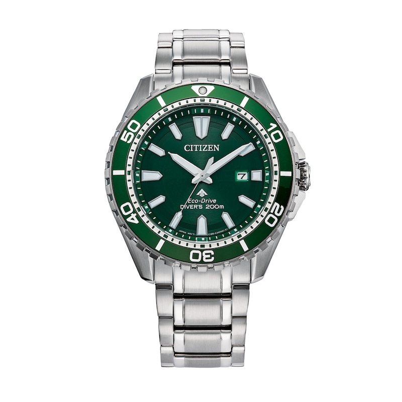 Men's Citizen Eco-Drive® Promaster Marine Dive Watch with Green Dial (Model: BN0199-53X)