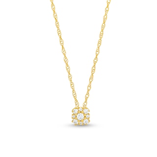 0.20 CT. T.W. Diamond Cushion Flower Pendant in 10K Gold