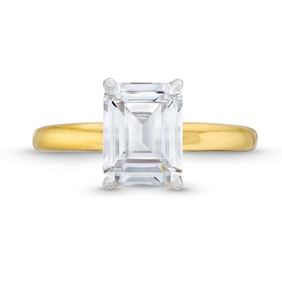 3.00 CT. Certified Emerald-Cut Lab-Created Diamond Solitaire Engagement Ring in 14K Gold (F/SI2)