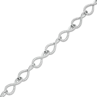 1.00 CT. T.W. Diamond Infinity Ribbon Link Bracelet in Sterling Silver