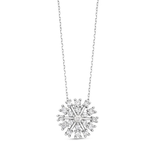 0.50 CT. T.W. Diamond Snowflake Pendant in Sterling Silver