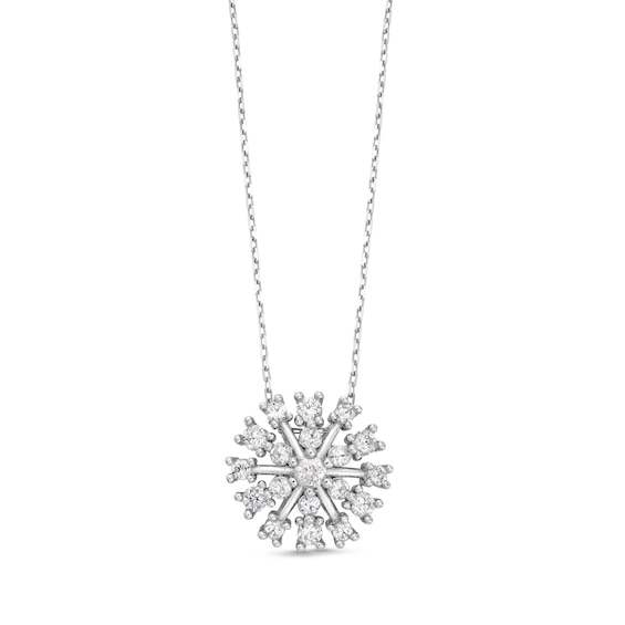 0.50 CT. T.W. Diamond Snowflake Pendant in Sterling Silver