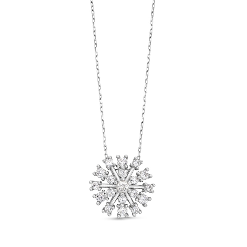 0.50 CT. T.W. Diamond Snowflake Pendant in Sterling Silver|Peoples Jewellers