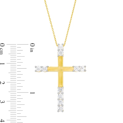 1.00 CT. T.W. Certified Lab-Created Diamond Cross Pendant in 10K Gold (I/I1)