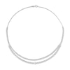 Thumbnail Image 1 of White Lab-Created Sapphire Double Strand Necklace in Sterling Silver - 17"